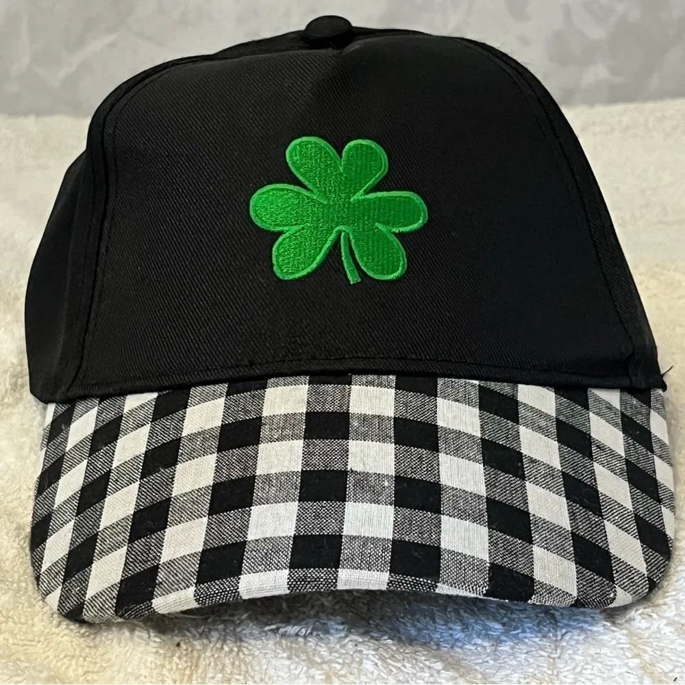 Black and Green Clover St. Patrick's Day Cap